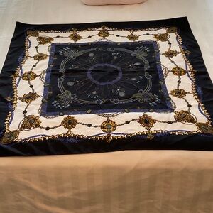 Elegant Navy and Gold Scarf